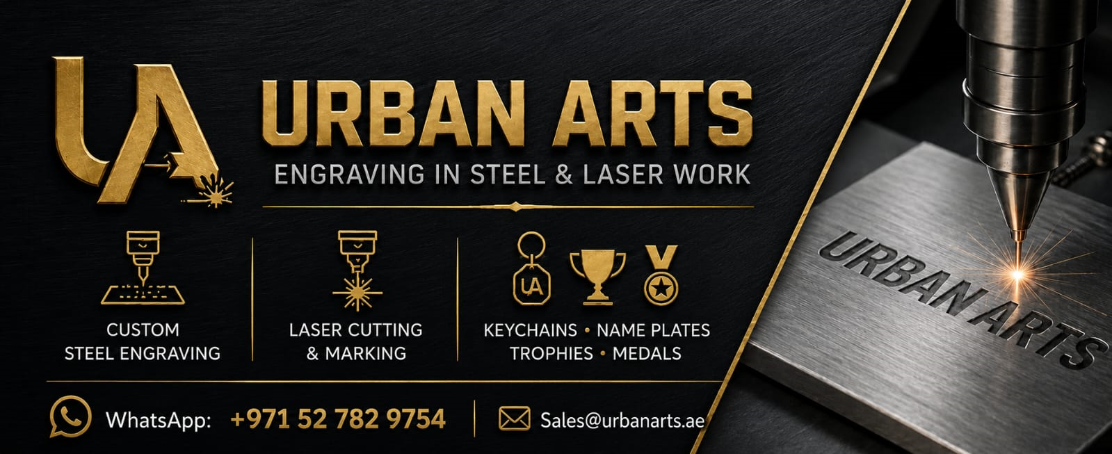 Urban Arts Steel Engraving Logo
